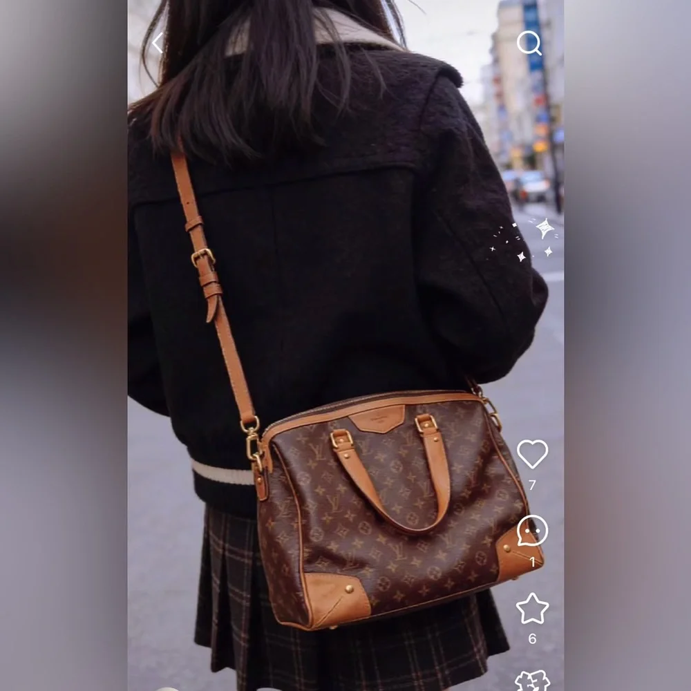 Louis Vuitton Brown and Tan Monogram Canvas‎ Retiro GM Bag Satchel
